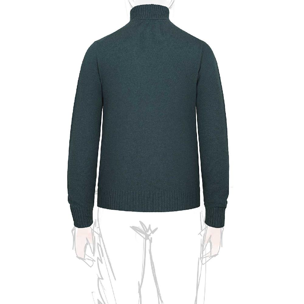 Rubinacci Collo alto in cashmere verde In Vendita