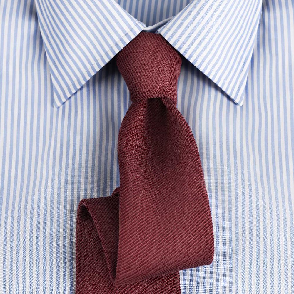 Rubinacci Camicia in cotone rigato bianco e celeste Italy
