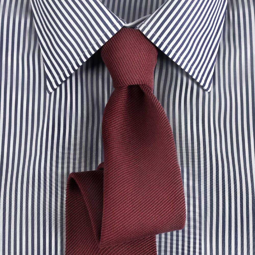 Rubinacci Camicia in cotone rigato bianco e blu Italia