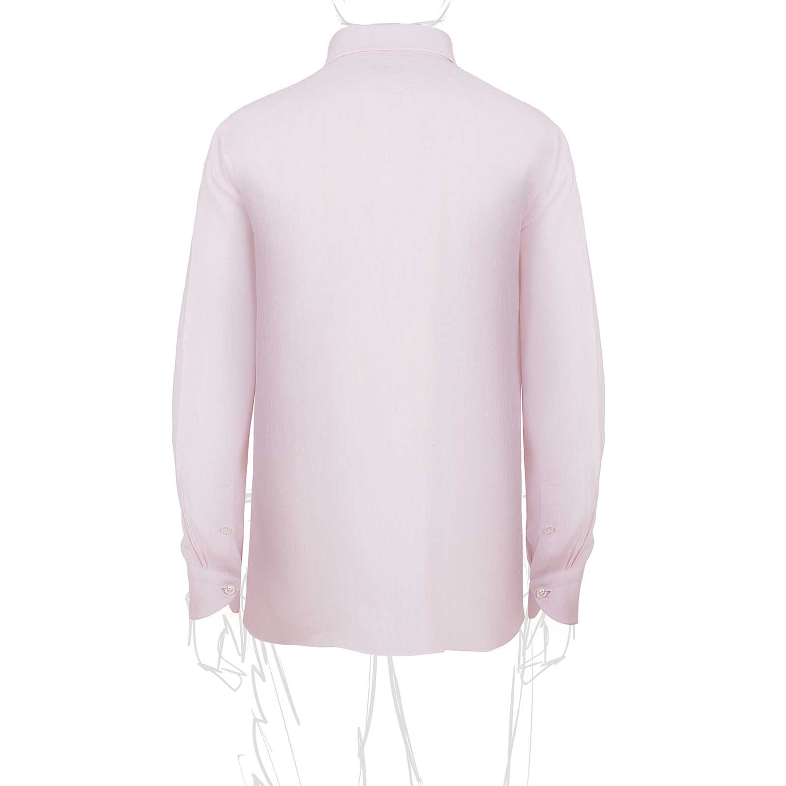 Rubinacci Camicia lino rosa Saldi Di Fabbrica