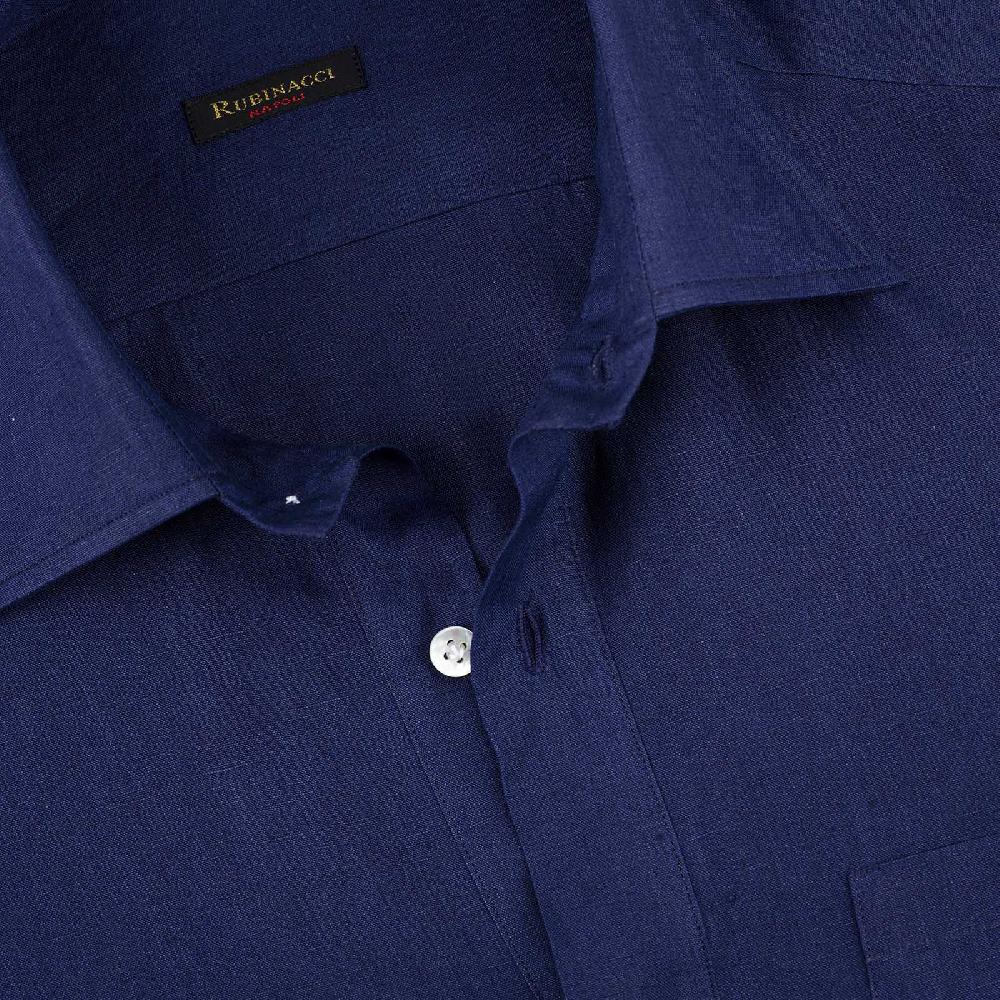 Rubinacci Polo in lino bluette Negozio