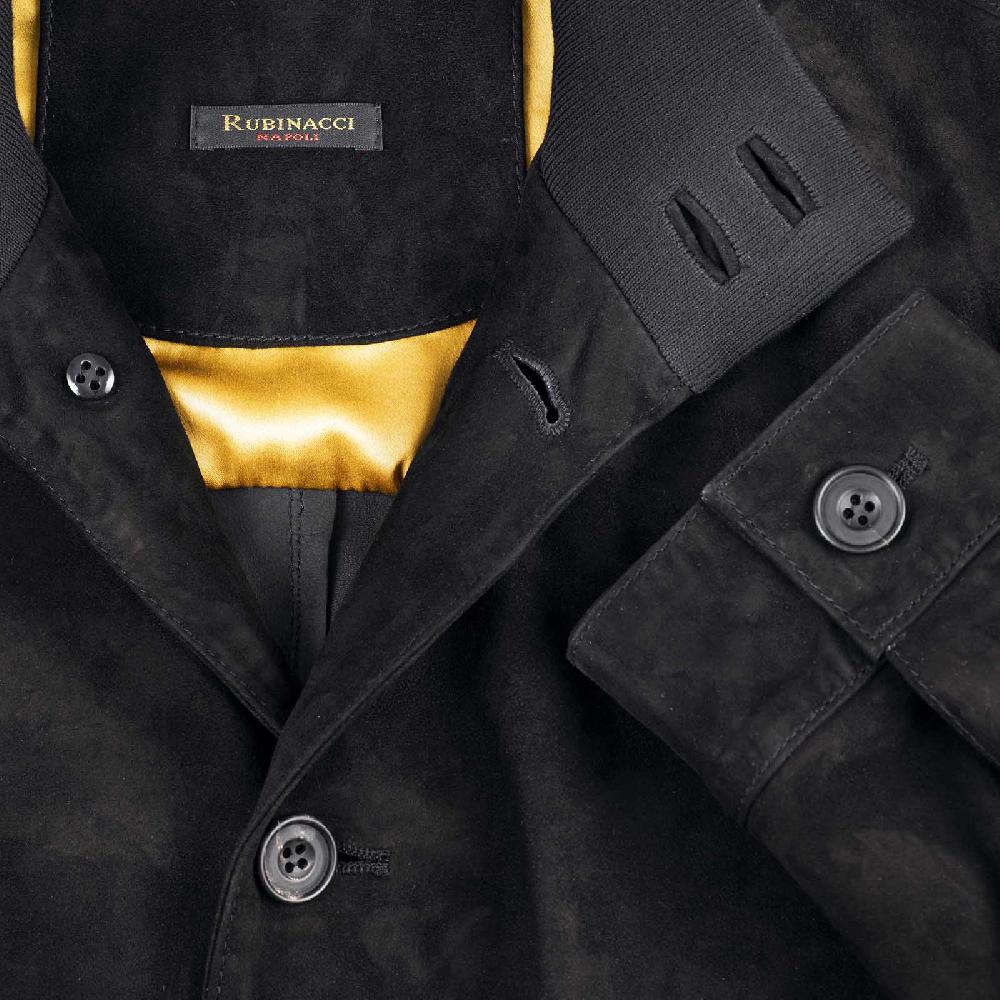 Rubinacci Bomber in camoscio nero 2025