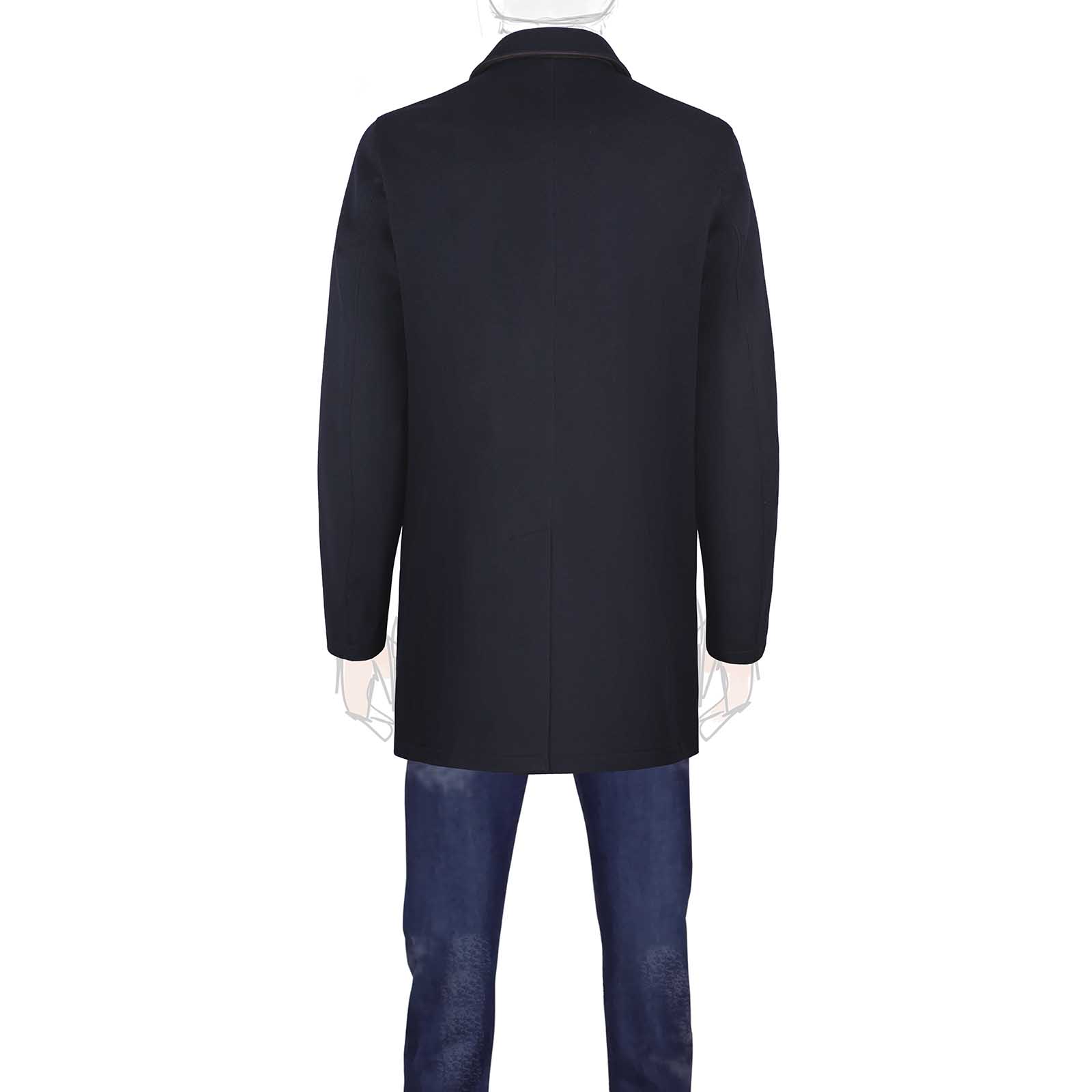 Rubinacci Giaccone in cashmere blu Pezzi Unici