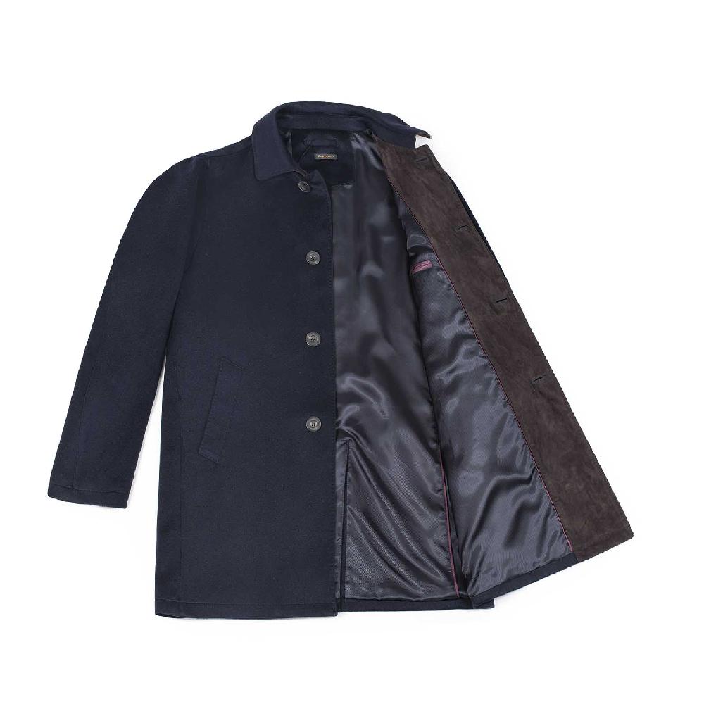 Rubinacci Giaccone in cashmere blu Pezzi Unici