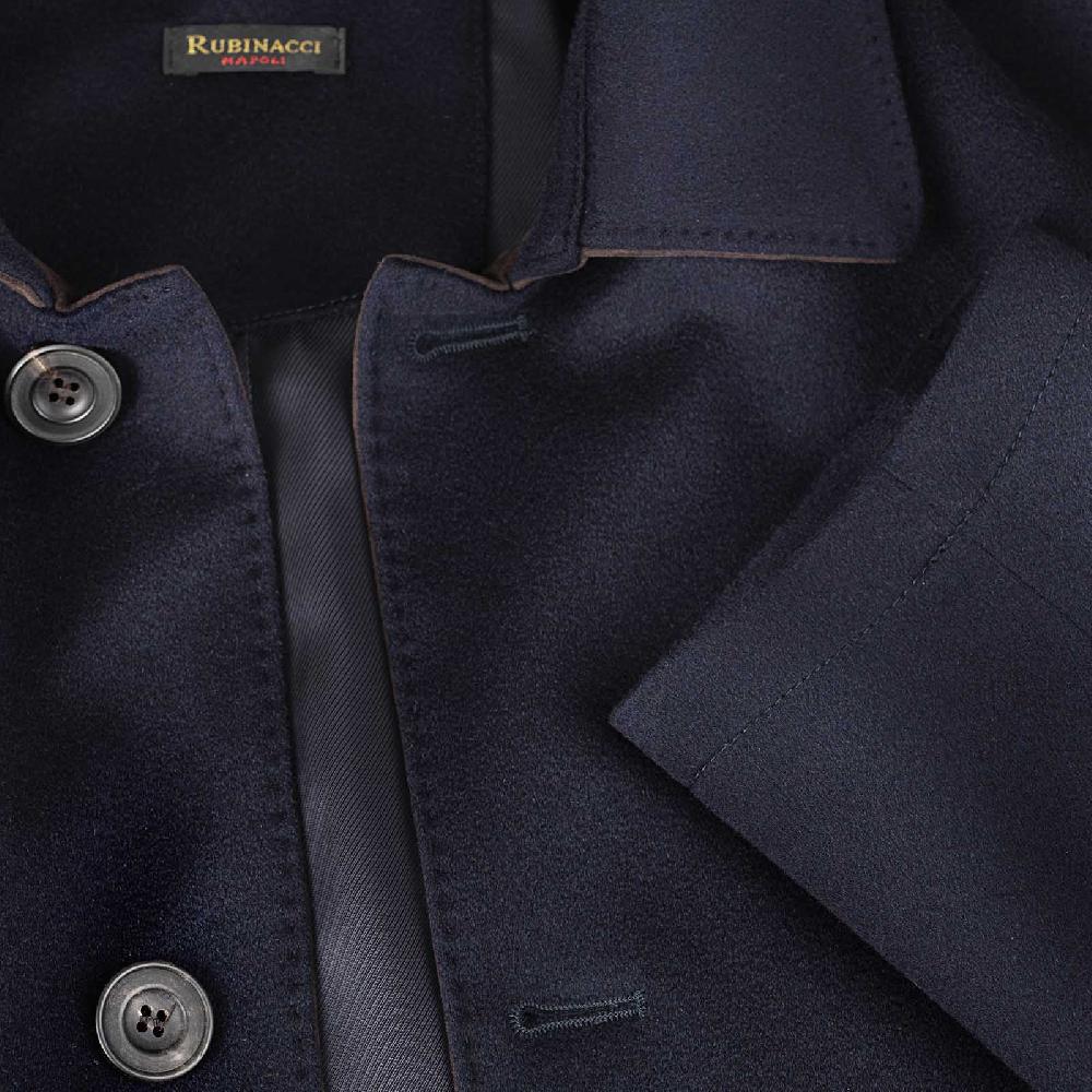 Rubinacci Giaccone in cashmere blu Pezzi Unici